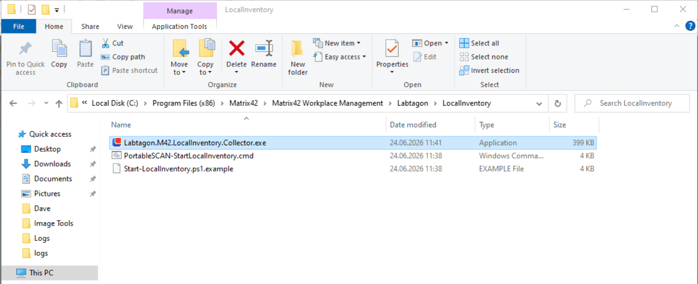 Local Inventory Installationsordner